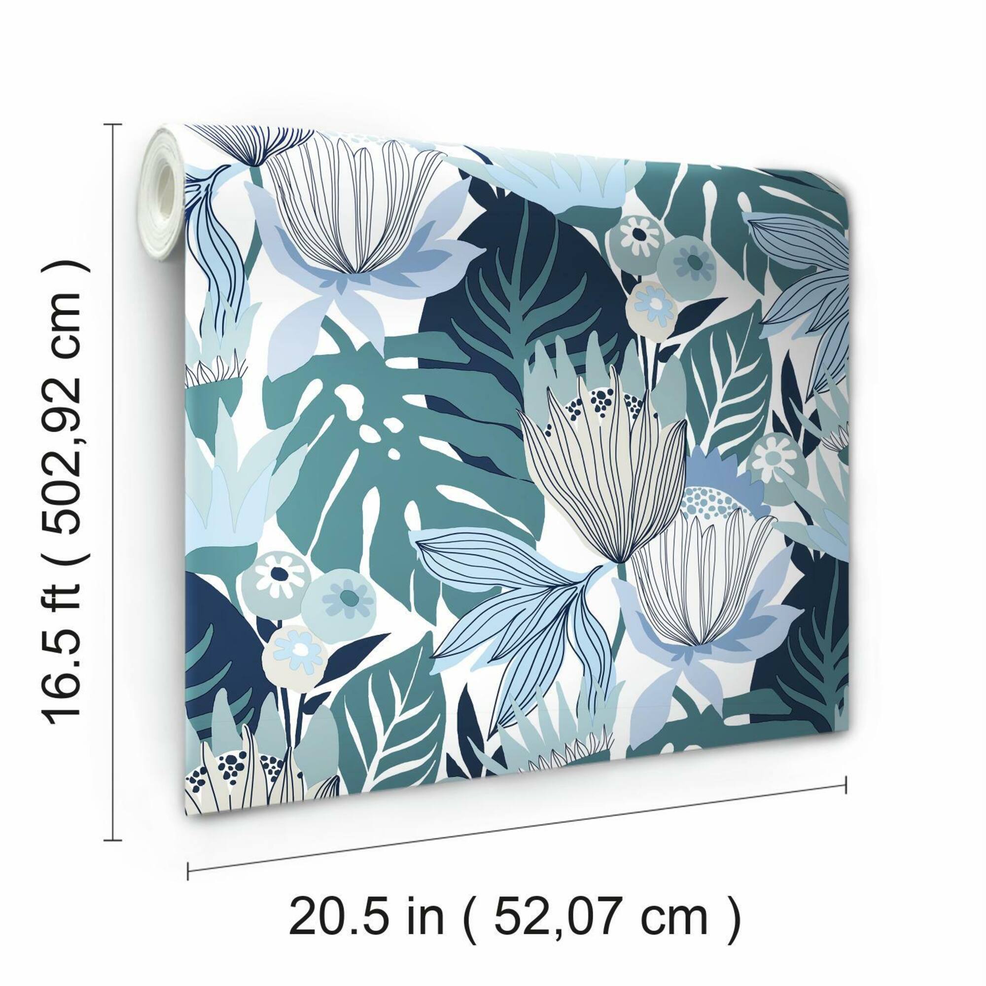 RoomMates Retro Tropical Leaves Peel & Stick Wallpaper